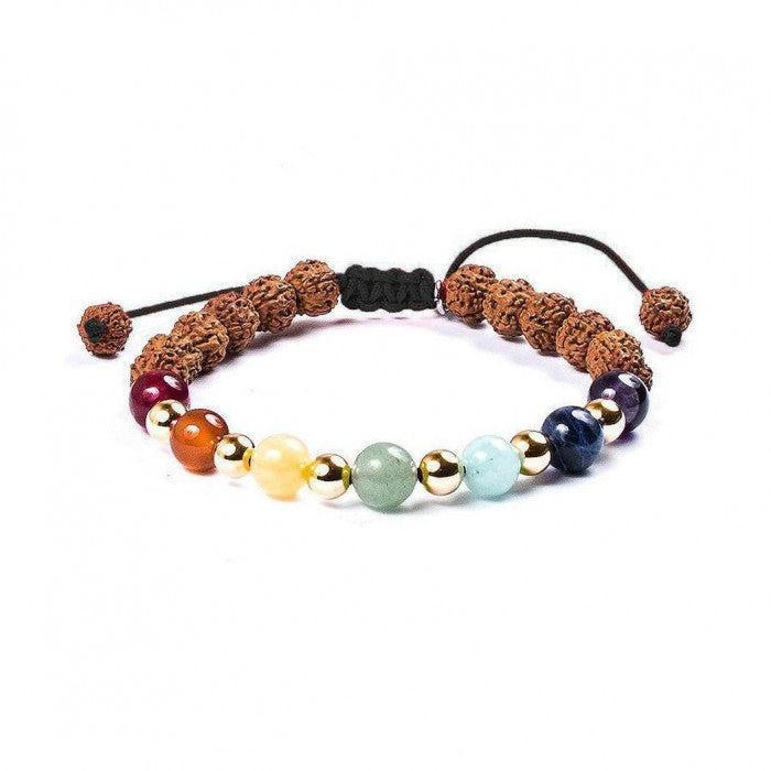 Herrenarmband zur Heilung der 7 Chakras - 14kt